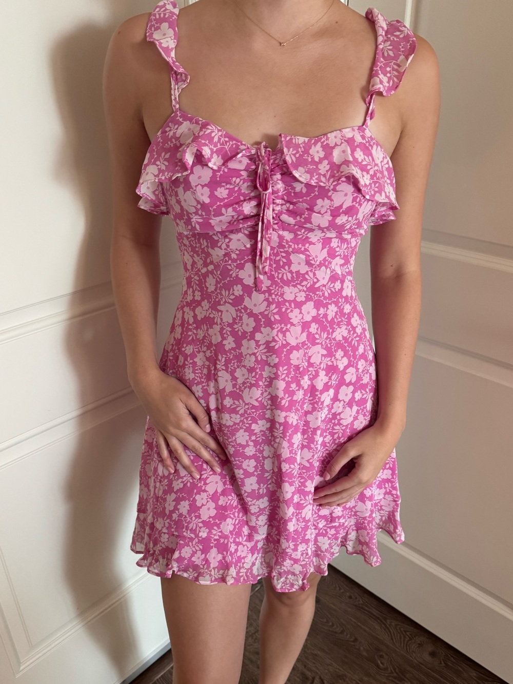 Lulu's Bright Fuchsia Floral Sundress
